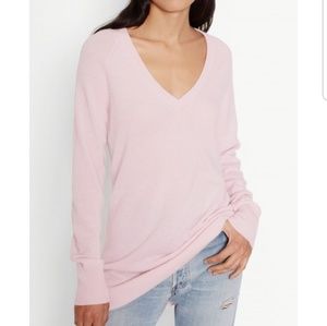 Petal Pink v-neck Cashmere Equipment Sweater